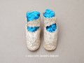 1900年頃 アンティーク ベビーシューズ  花模様の手刺繍入り 