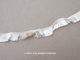 1900年頃 アンティーク フリンジのトリム オフホワイト&エクリュ 89cm 1.7cm幅 
