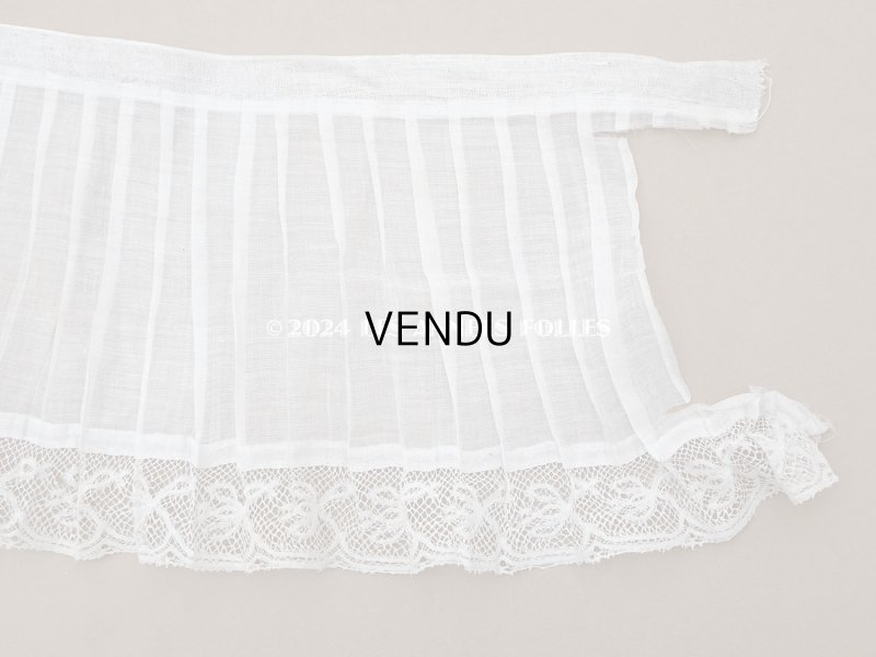 画像11: 1900年頃 アンティーク 幅広 ドレスパーツ プリーツ レース付き 1.56m 幅17.5cm コットンオーガンジー