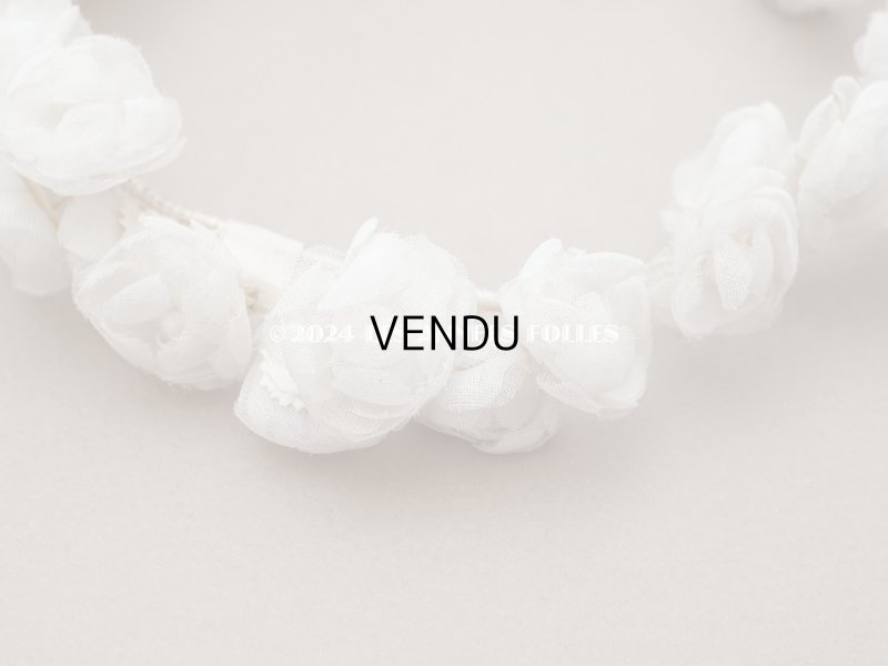 画像9: アンティーク コットンオーガンジーの薔薇の花冠 ティアラ