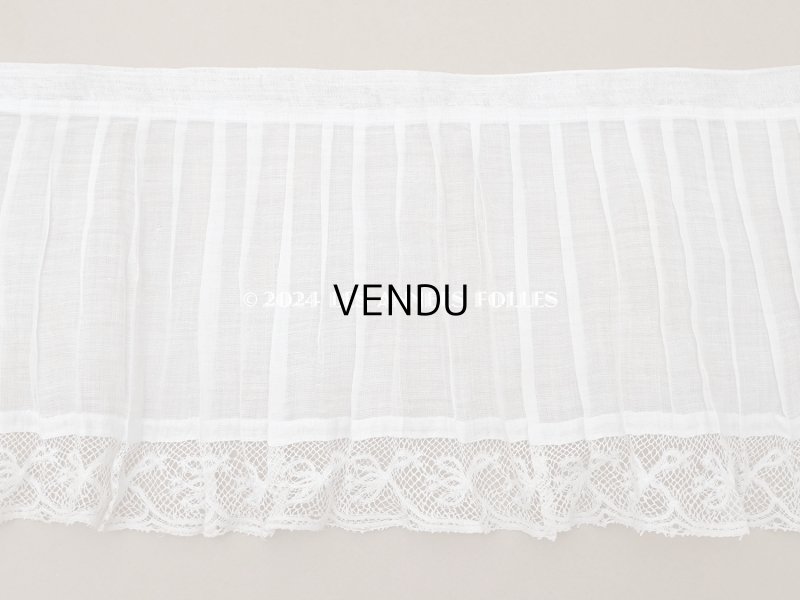 画像10: 1900年頃 アンティーク 幅広 ドレスパーツ プリーツ レース付き 1.56m 幅17.5cm コットンオーガンジー