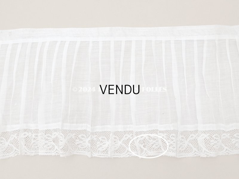 画像9: 1900年頃 アンティーク 幅広 ドレスパーツ プリーツ レース付き 1.56m 幅17.5cm コットンオーガンジー
