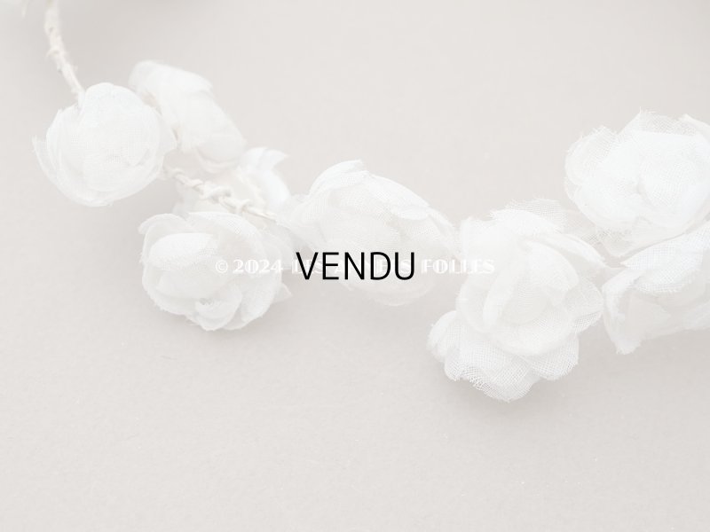 画像4: アンティーク コットンオーガンジーの薔薇の花冠 ティアラ