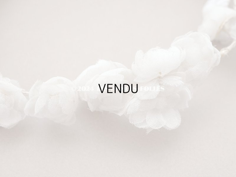 画像10: アンティーク コットンオーガンジーの薔薇の花冠 ティアラ