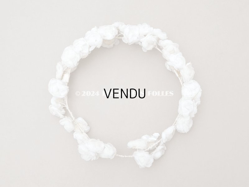 画像3: アンティーク コットンオーガンジーの薔薇の花冠 ティアラ