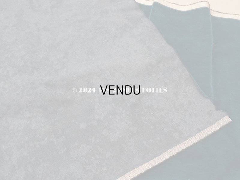 画像5: 19世紀末 アンティーク シルク製 ベルベット 生地 ブルーグリーン ファブリック 45×100cm　