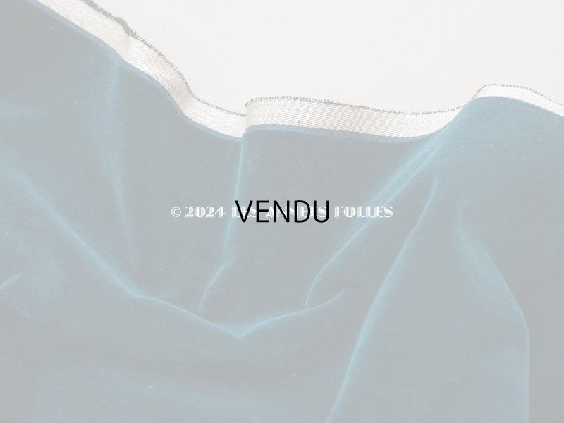 画像3: 19世紀末 アンティーク シルク製 ベルベット 生地 ブルーグリーン ファブリック 45×100cm　