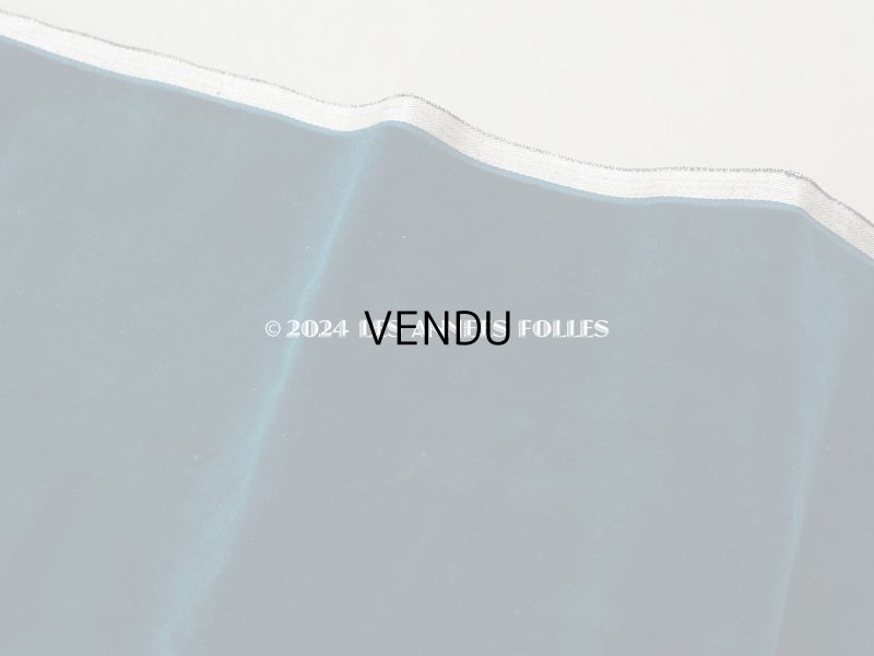 画像4: 19世紀末 アンティーク シルク製 ベルベット 生地 ブルーグリーン ファブリック 45×100cm　