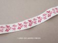 画像1: 19世紀末 アンティーク 花模様 ジャガード織リボン 87cm 2.4cm幅   (1)