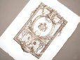 画像1: アンティーク メニューカード 天使＆薔薇のガーランド 1860-1910 (1)