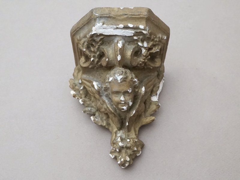 画像7: ＊蚤の市＊19世紀末 天使の石膏の小さな飾り棚 2点セット ウォールシェルフ アンティーク 