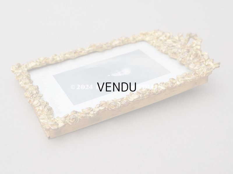 画像10: 【クリスマスセール2024対象外】19世紀末 アンティーク  ブロンズ製 フォトフレーム  薔薇とリボンのガーランド