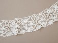 画像5: アンティーク デュシェスレース 花模様 エクリュ 手編みのボビンレース (5)