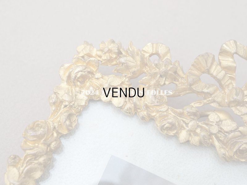 画像4: 【クリスマスセール2024対象外】19世紀末 アンティーク  ブロンズ製 フォトフレーム  薔薇とリボンのガーランド