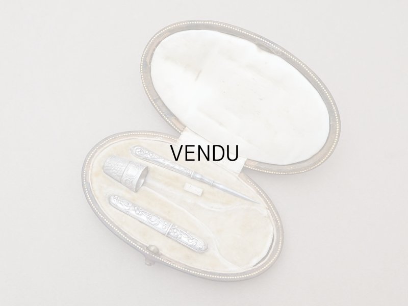 画像6: 1900年頃 アンティーク ヤドリギ シルバー製 指ぬき 裁縫道具