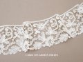 アンティーク デュシェスレース 花模様 エクリュ 手編みのボビンレース