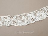 アンティーク レース 花とリボンのガーランド 手編みのボビンレース＆ニードルレース 1.4m 生成り