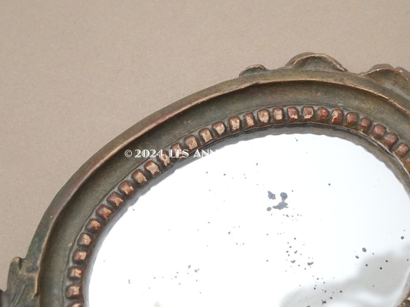 画像5: 18世紀末〜19世紀初頭 アンティーク 大きなリボンモチーフの手鏡 木製フレーム