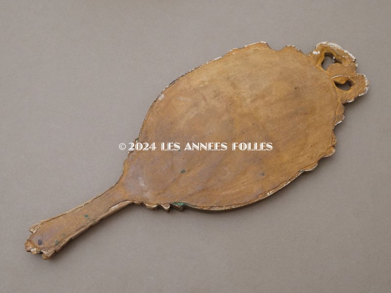 画像6: 18世紀末〜19世紀初頭 アンティーク 大きなリボンモチーフの手鏡 木製フレーム