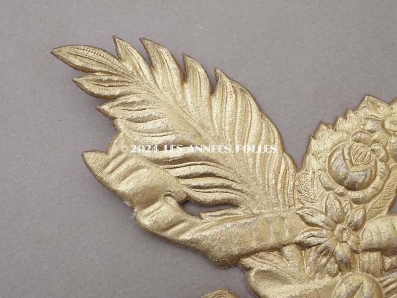 画像3: 19世紀末 未使用 アンティーク レースペーパー 薔薇&リボンのリース 23×10cm