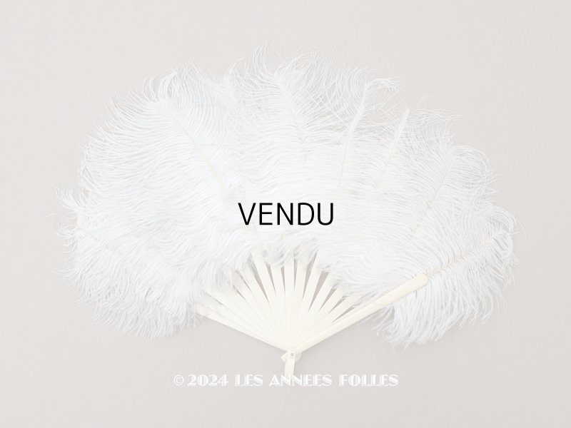 画像1: アンティーク ドール用 フェザーのファン 扇子