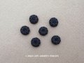 アンティーク ドール用 8mm シルク製 くるみボタン 極小 ダークブルー 6ピースのセット