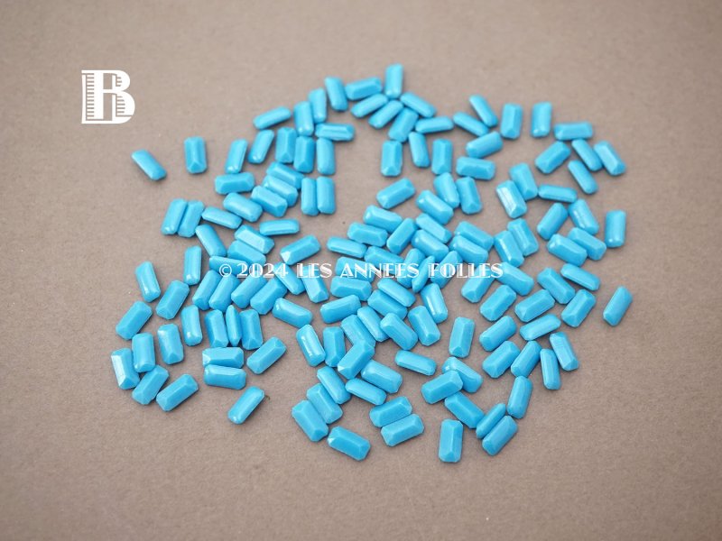 画像5: 【クリスマスセール2024対象外】アンティーク ラインストーン ターコイズブルー