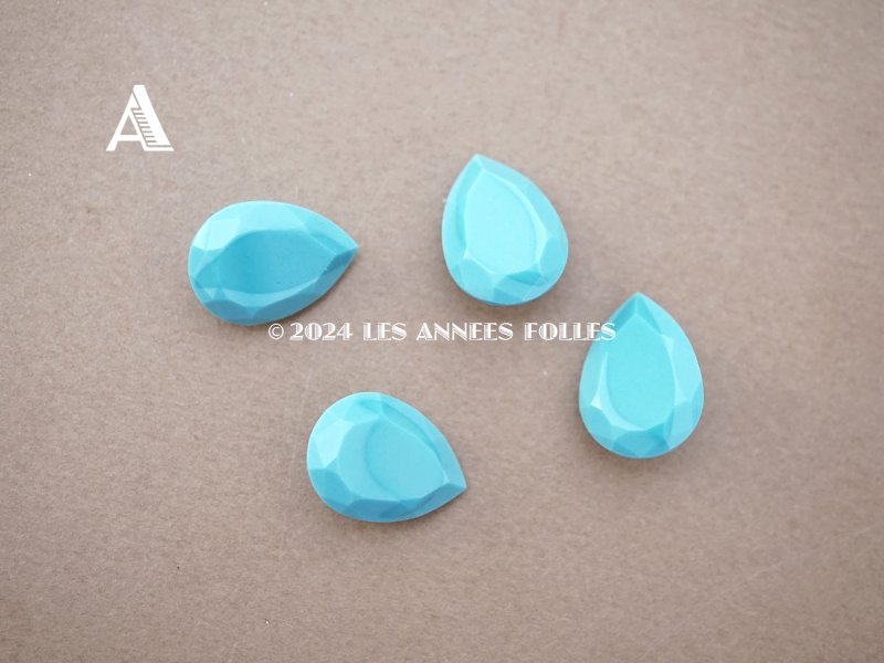 画像3: 【クリスマスセール2024対象外】アンティーク ラインストーン ターコイズブルー