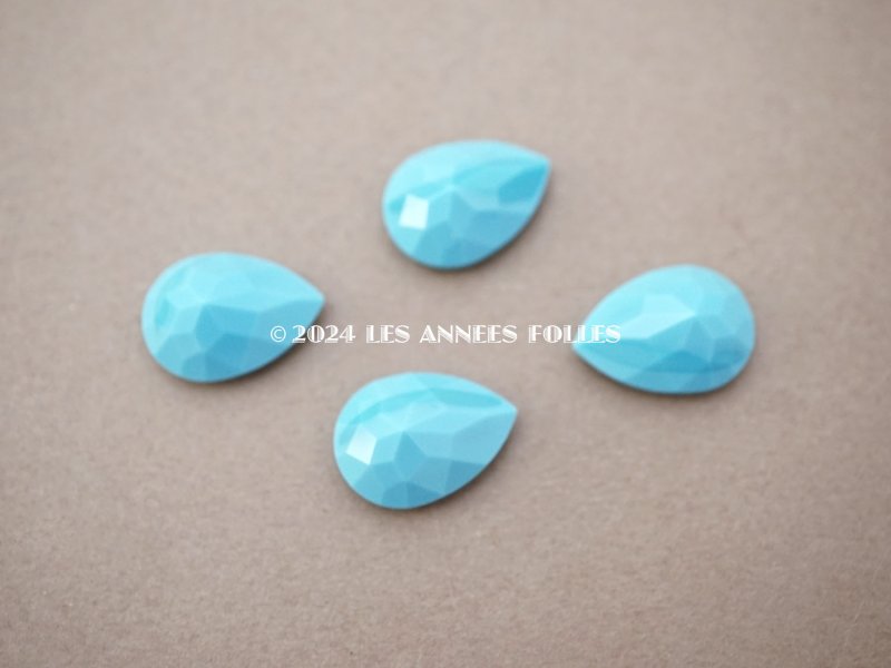 画像4: 【クリスマスセール2024対象外】アンティーク ラインストーン ターコイズブルー