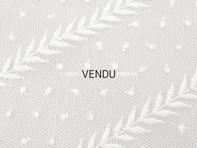 画像4: 【クリスマスセール2024対象外】アンティーク ドット刺繍入り チュールレース  生成り 43×100cm