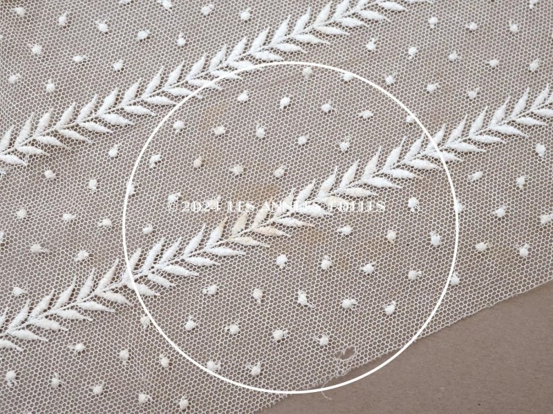 画像8: 【クリスマスセール2024対象外】アンティーク ドット刺繍入り チュールレース  生成り 43×100cm