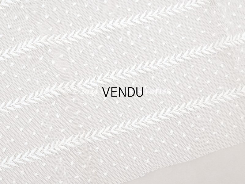 画像3: 【クリスマスセール2024対象外】アンティーク ドット刺繍入り チュールレース  生成り 43×100cm