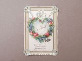 【クリスマスセール2024対象外】アンティーク クロモ 勿忘草のハート＆薔薇と菫のハートのリース