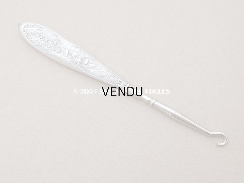 画像4: 【クリスマスセール2024対象外】アンティーク シルバー製 薔薇のかぎ針 クロシェ