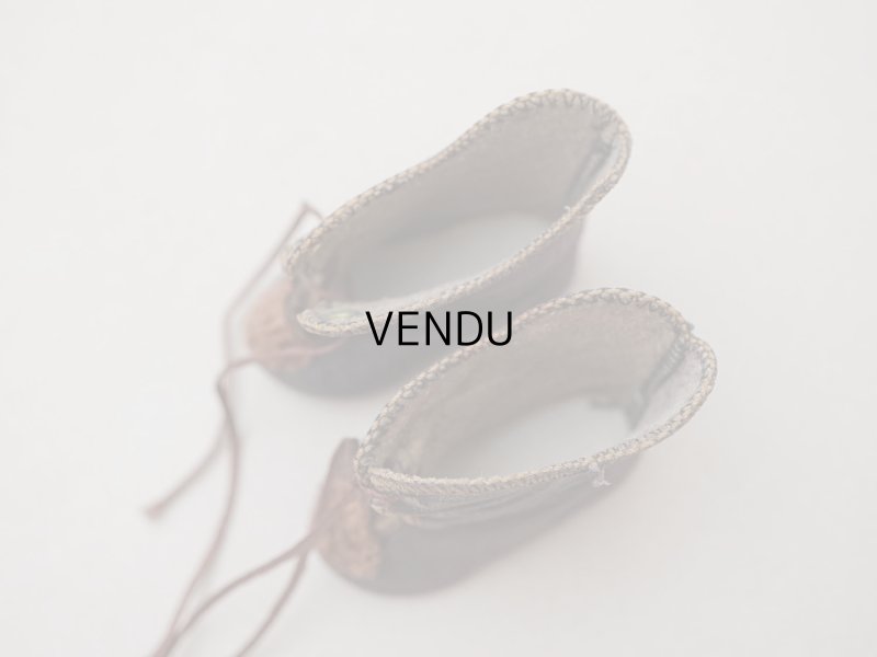 画像8: 【クリスマスセール2024対象外】19世紀末 アンティーク ドールシューズ レザー ダークブラウン L.I. 約4.8cm