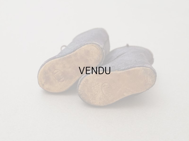 画像4: 【クリスマスセール2024対象外】19世紀末 アンティーク ドールシューズ レザー ダークブラウン L.I. 約4.8cm