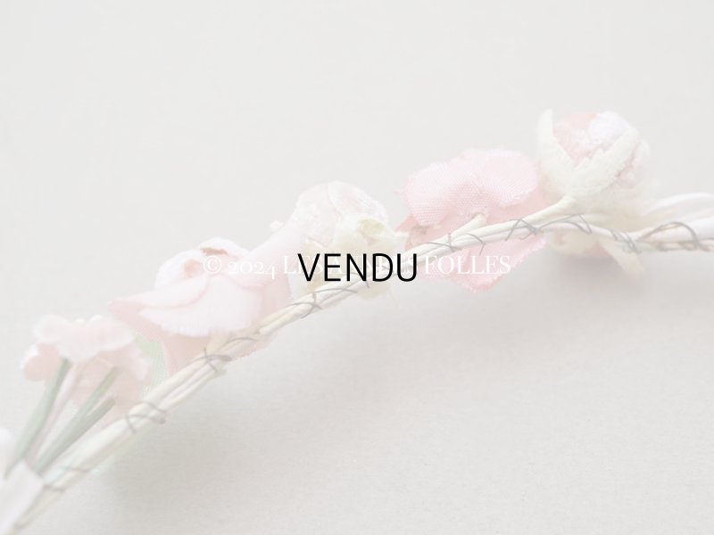 画像10: 【クリスマスセール2024対象外】アンティーク ヴェールガールのティアラ ベルベットの布花 花冠