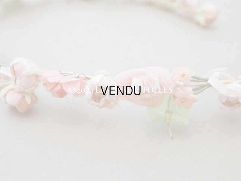 画像5: 【クリスマスセール2024対象外】アンティーク ヴェールガールのティアラ ベルベットの布花 花冠