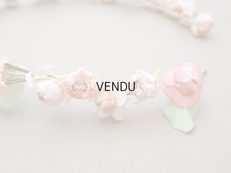 画像6: 【クリスマスセール2024対象外】アンティーク ヴェールガールのティアラ ベルベットの布花 花冠