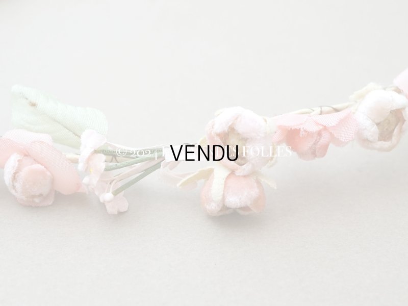 画像4: 【クリスマスセール2024対象外】アンティーク ヴェールガールのティアラ ベルベットの布花 花冠