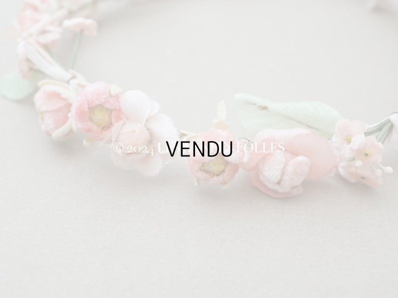 画像3: 【クリスマスセール2024対象外】アンティーク ヴェールガールのティアラ ベルベットの布花 花冠