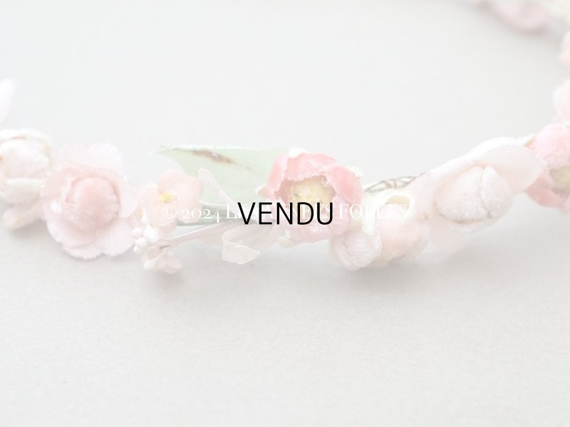 画像8: 【クリスマスセール2024対象外】アンティーク ヴェールガールのティアラ ベルベットの布花 花冠