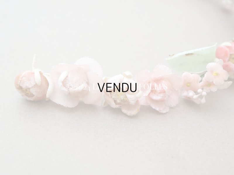 画像9: 【クリスマスセール2024対象外】アンティーク ヴェールガールのティアラ ベルベットの布花 花冠