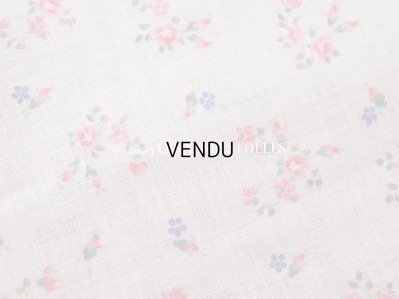 画像4: 未使用 アンティーク 小さな薔薇模様 薄手のコットンファブリック ベビーピンク 幅75cm×長さ85〜90cm