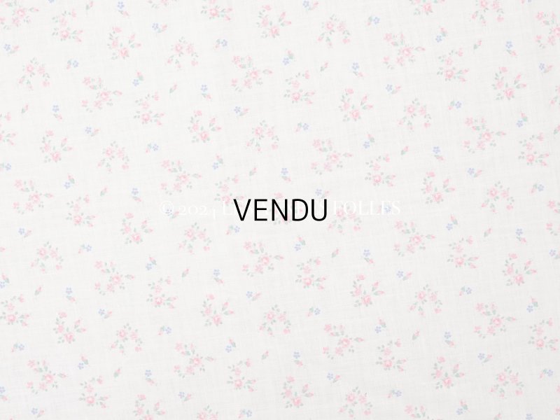 画像6: 未使用 アンティーク 小さな薔薇模様 薄手のコットンファブリック ベビーピンク 幅75cm×長さ85〜90cm