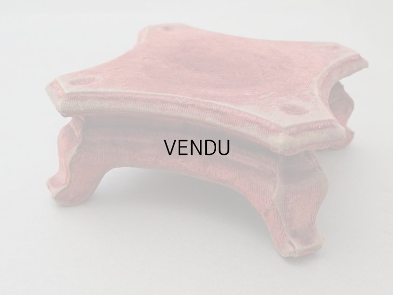 画像8: アンティーク ベルベットの台座 脚付き グレナディンレッド