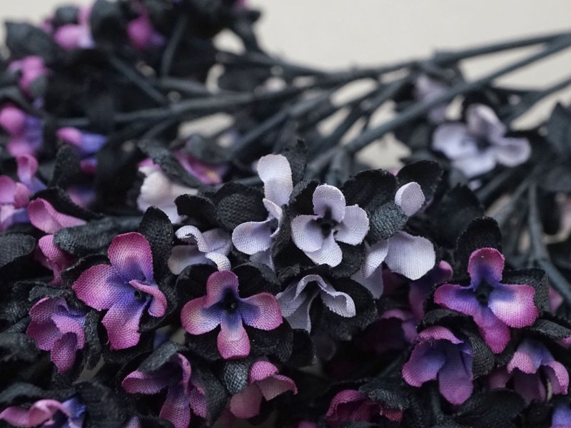 画像5: アンティーク ライラックの大きな布花 プランタン百貨店 黒&パープル