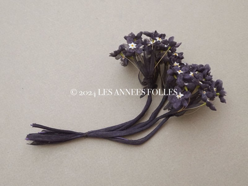 画像5: アンティーク オーガンジーの布花 40輪 深紫 