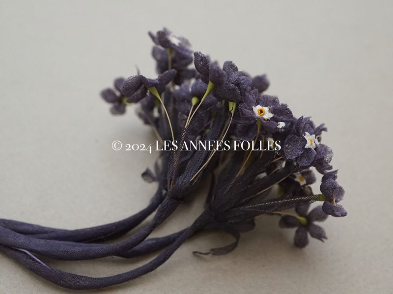 画像6: アンティーク オーガンジーの布花 40輪 深紫 