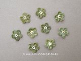 アンティーク 布花 ベルベットの花びら 9ピースのセット オリーブグリーン 17mm
